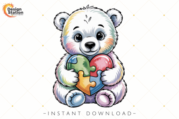 Download Autism Awareness Bear Illustration PNG - Png Collection