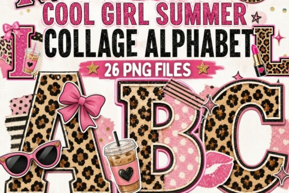 Download Cool Girl Summer Collage Alphabet PNG - Png Collection
