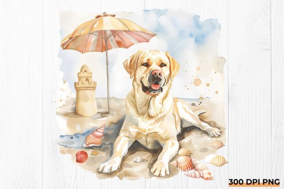 Download Summer Labrador Retriever Dog Beach PNG - Png Collection