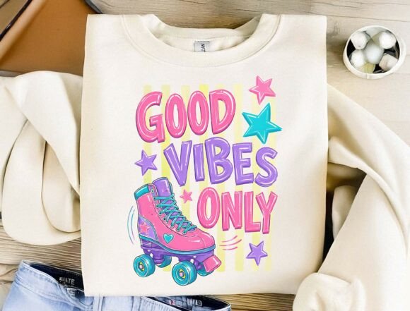 Download Good Vibes Only Roller Skate PNG - Png Collection