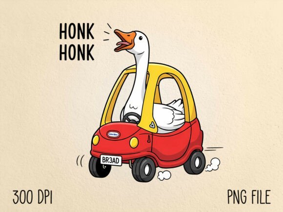 Download Honk Honk Funny Goose Driving Car PNG - Png Collection