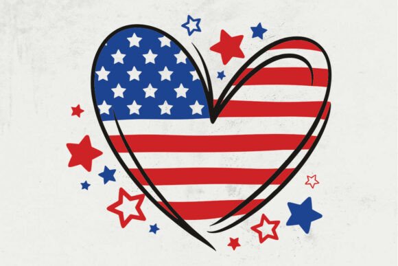 Download USA American Flag Heart Svg, Png Files - Png Collection