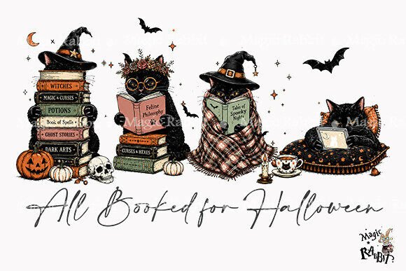 Download Halloween Bookish Cats PNG - Png Collection