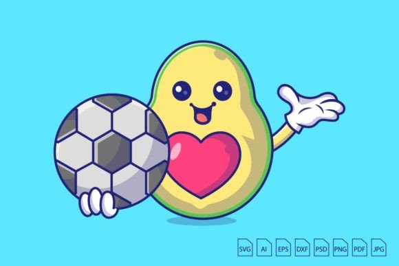 Download Avocado Holding Football Character - Premium Bundle