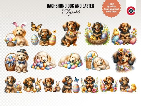 Download Dachshund Dog and Easter Egg PNG Clipart - Png Collection