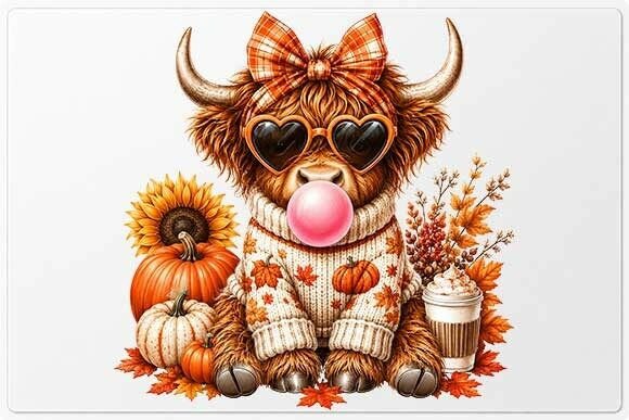 Download Cute Fall Highland Cow PNG - Png Collection