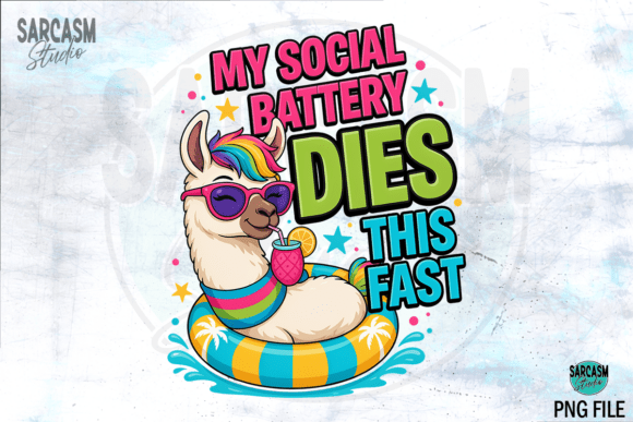 Download Funny Llama Png, Social Battery Png - Png Collection