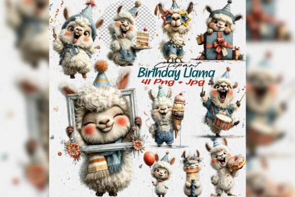 Download Whimsical Birthday Llama PNG Clipart - Png Collection