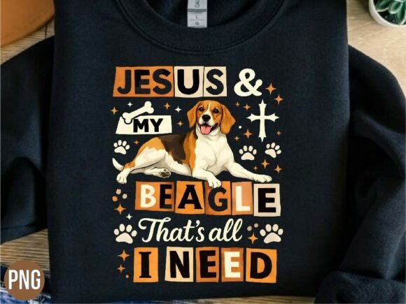 Download Jesus and My Beagle Dog Lover PNG Shirt - Png Collection
