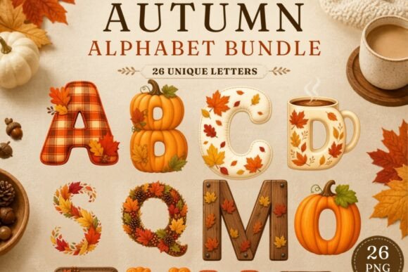 Download Autumn Alphabet PNG Bundle | 26 - Png Collection