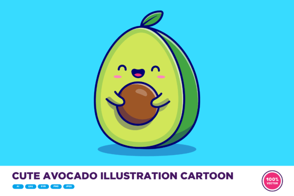 Download Cute Avocado Illustration Cartoon - Avocado illustration Collection